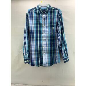 Chaps Men's Medium Plaid Long Sleeve Button-Down Shirt